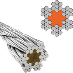 Канат сталевий 3.0мм, 6x7-FC, оцинкований (ГОСТ 3069-80, DIN 3055, EN 12385-4)