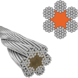 Канат сталевий 3.0мм, 6x19M-FC, оцинкований (ГОСТ 3070-88, DIN 3060, EN 12385-4)
