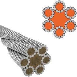 Канат сталевий 4.0мм, 6x12-FC, оцинкований (DIN 3058, DIN 3059, EN 12385-4)