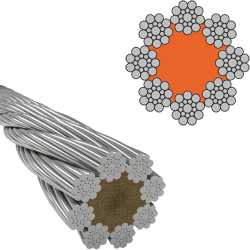 Канат сталевий 8.0мм, 8x19S-FC (DIN 3062, EN 12385-5)