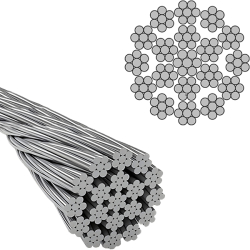 Канат сталевий 8.0мм, 8x19W-IWRC (DIN 3063, EN 12385-5)