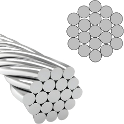 Канат сталевий 8.1мм, 1x19M, оцинкований (ГОСТ 3063-80, DIN 3053, EN 12385-4)