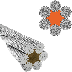 Канат сталевий 8.1мм, 6x36WS-FC (ГОСТ 7668-80, DIN 3064, EN 12385-4)