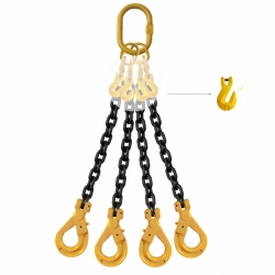Строп ланцюговий чотиригілковий (самозакривні гаки, з обмежувачем гілки) - 4СЛ, 2.36т, 1м
